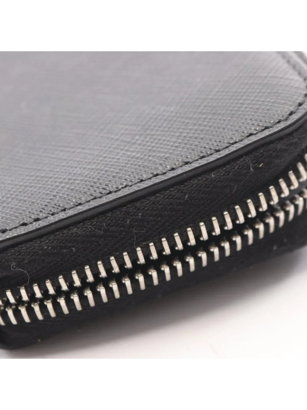 Prada Coin Purse Triangle Logo Black Saffiano Leather